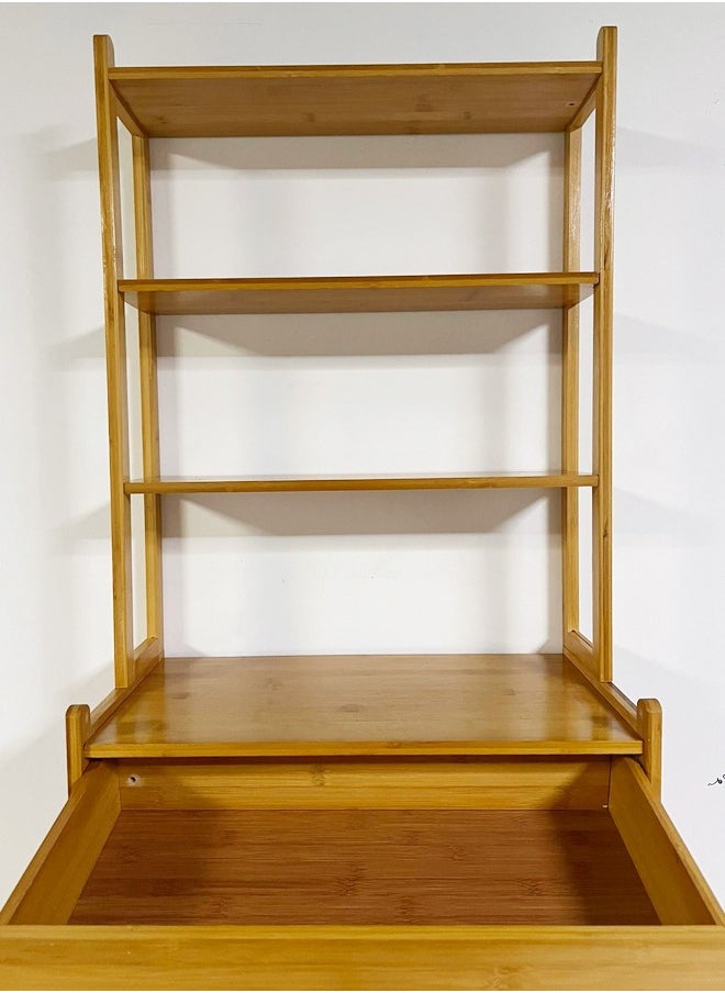 fashionhome Household Multipurpose Storage Rack Kitchen Items Storage Stand Living Room Display Rack with Drawer Storage 51x28x163 cm  - Image 4