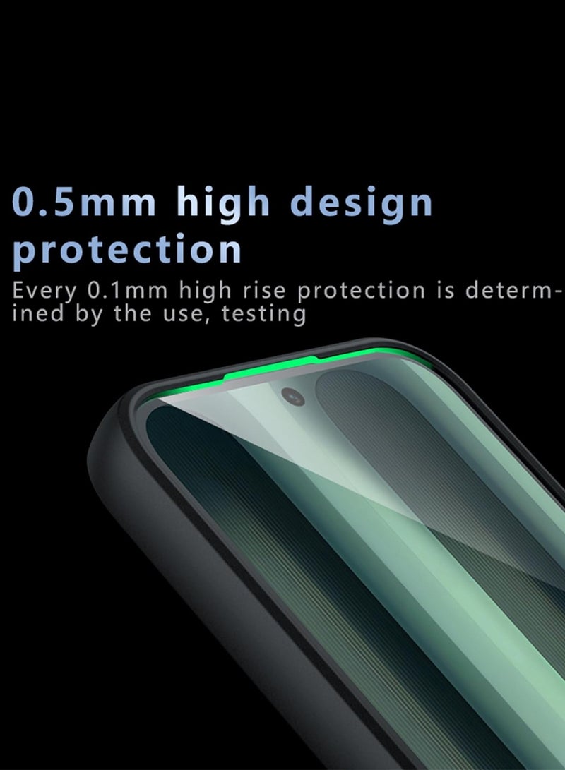 دبليو تيك غطاء حافظة رفيع شاومي 17 برو ماكس 5G 2025 المميز من السيليكون المزجج بالـ TPU مع حواجز مصفحة مرتفعة (MCAPSA) - شفاف/أسود - Image 4