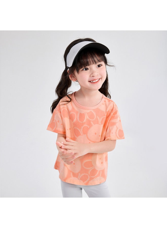 DEESHA All-over Print Bunny】baby & Toddler Girls' T-shirt Summer Thin Casual Short-sleeve Top - Image 2