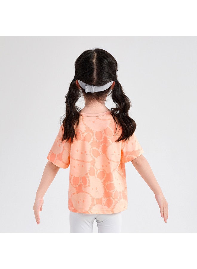 DEESHA All-over Print Bunny】baby & Toddler Girls' T-shirt Summer Thin Casual Short-sleeve Top - Image 3