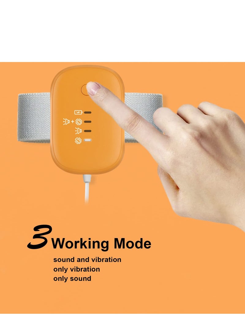 كابتن تيك Bedwetting Alarm for Boys and Girls, USB Rechargeable, Pee Alarm with Music Optional and Volume Control, 3 Working Modes, Bed-wetting Sensor for Kids Adults(Orange) - Image 3