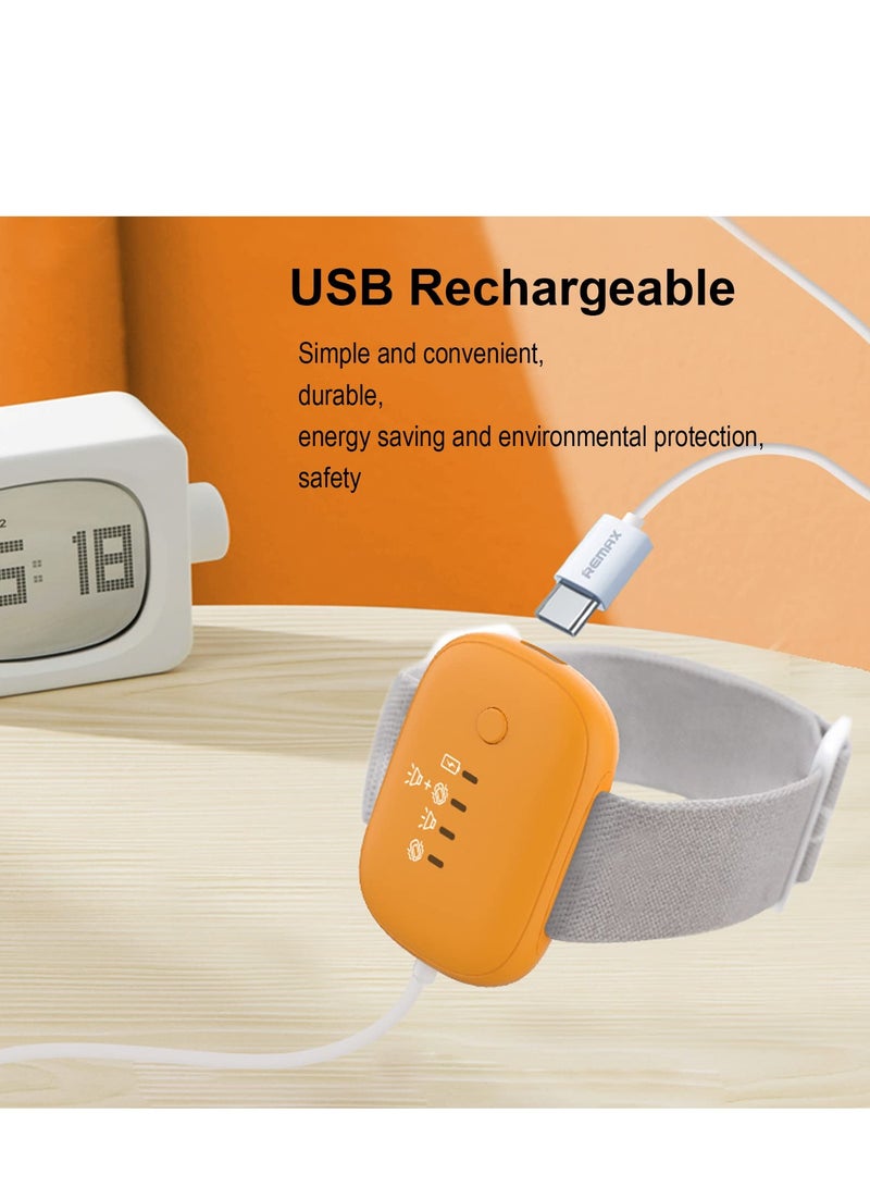 كابتن تيك Bedwetting Alarm for Boys and Girls, USB Rechargeable, Pee Alarm with Music Optional and Volume Control, 3 Working Modes, Bed-wetting Sensor for Kids Adults(Orange) - Image 2