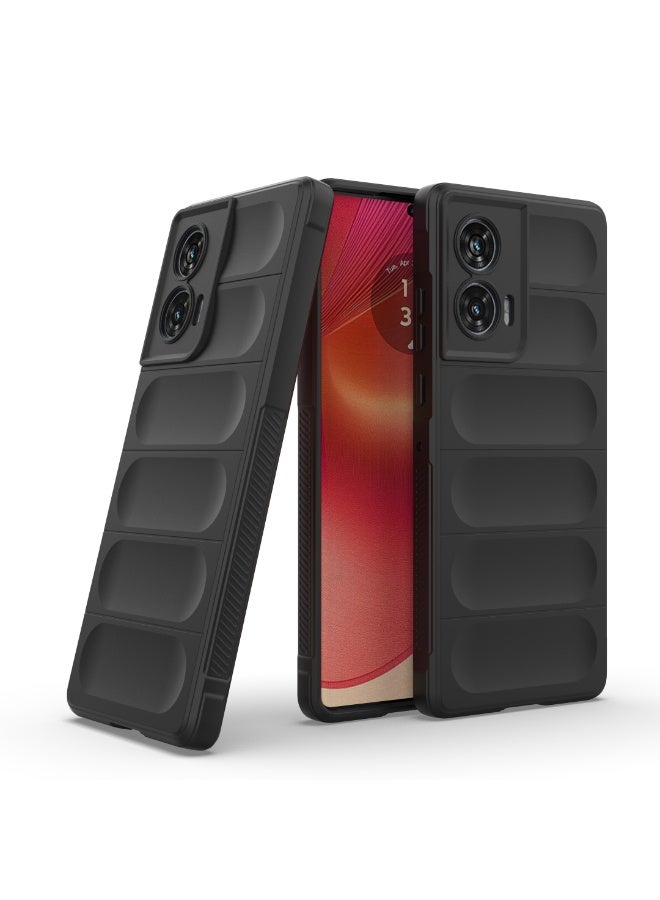 Case For Motorola Edge 50 Fusion 5G  , - Shockproof Brushed Protection Cover - Heavy Duty Case With Ultra Protection For Camera Slip-Resistant - Black - Image 5