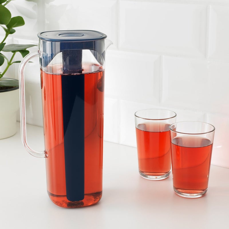 Baitique Plastic Jug with Lid and Freezer Insert, Dark Blue/Transparent, 1.7 L - Image 3