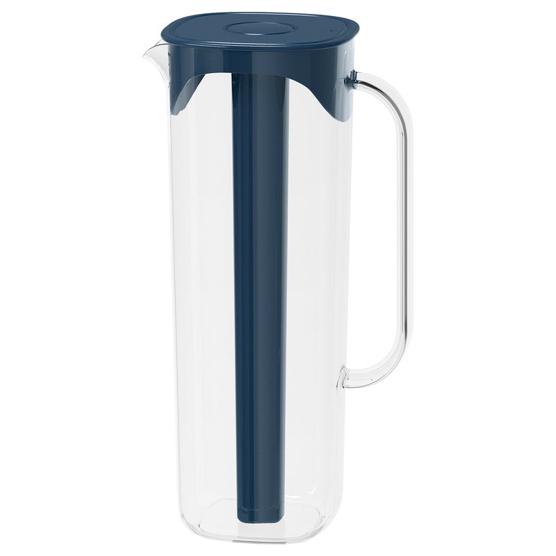 Baitique Plastic Jug with Lid and Freezer Insert, Dark Blue/Transparent, 1.7 L - Image 1