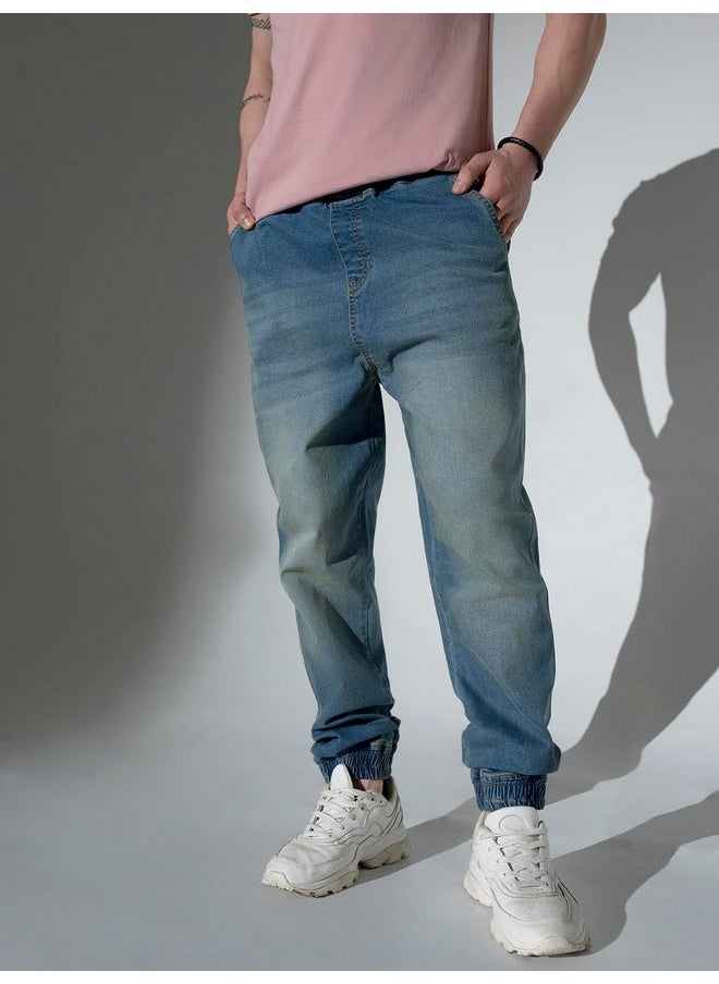 Hubberholme - Hubberholme Men's Loose Fit Jogger Jeans (Blue, 36) - Image 1