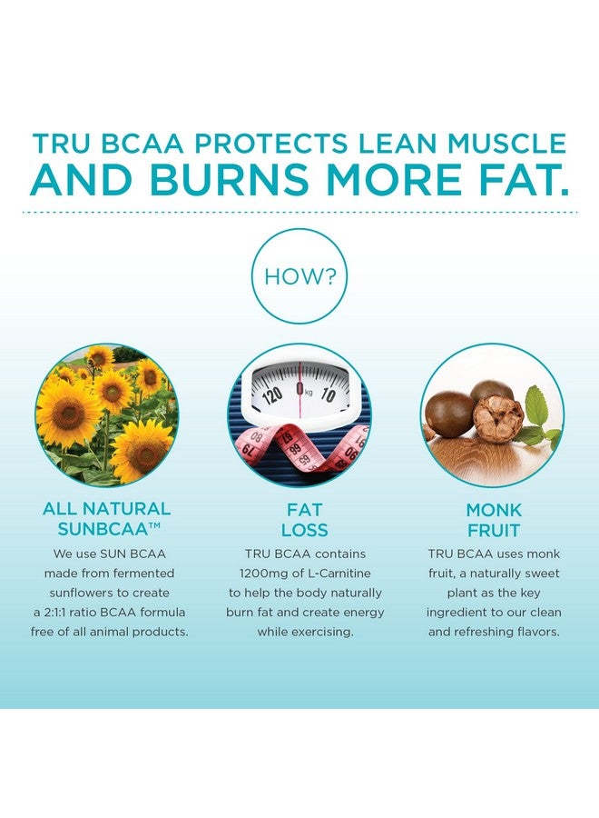 TRU Supplements BCAA, Plant Based Branched Chain Amino Acids, Vegan Friendly, Zero Calories, No artificials sweeteners or Dyes, 30 Servings, Tropical Popsicle - Image 3