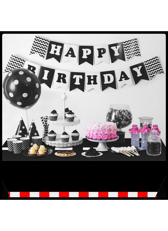 Moukeren - 3 Pieces Racing Car Table Cloths Car Birthday Party Supplies Racetrack Black Checkered Tablecloth Disposable Rectangular Tablecloth For Baby Shower Home Decor, 54 X 108 Inch - Image 1