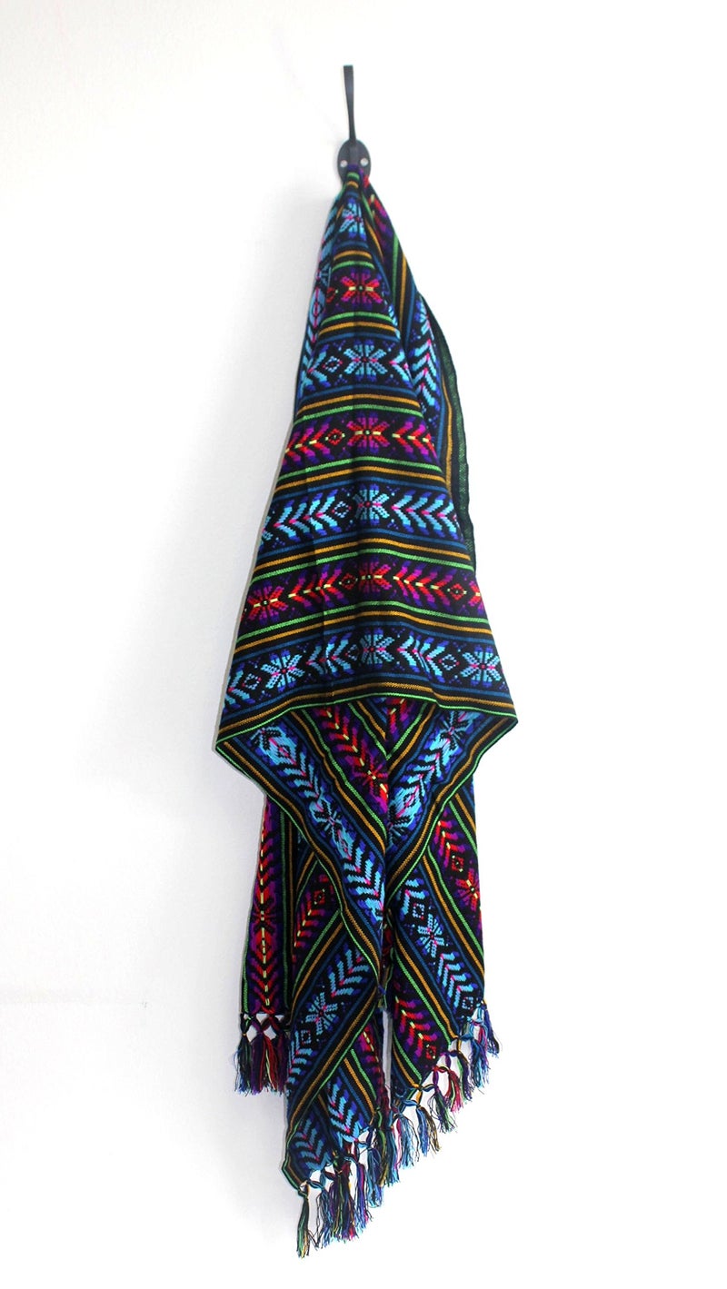 Del Mex Mexican Rebozo Blanket, Shawl, and Doula (Regular (6 ft x 2.5 ft), Black) - Image 3