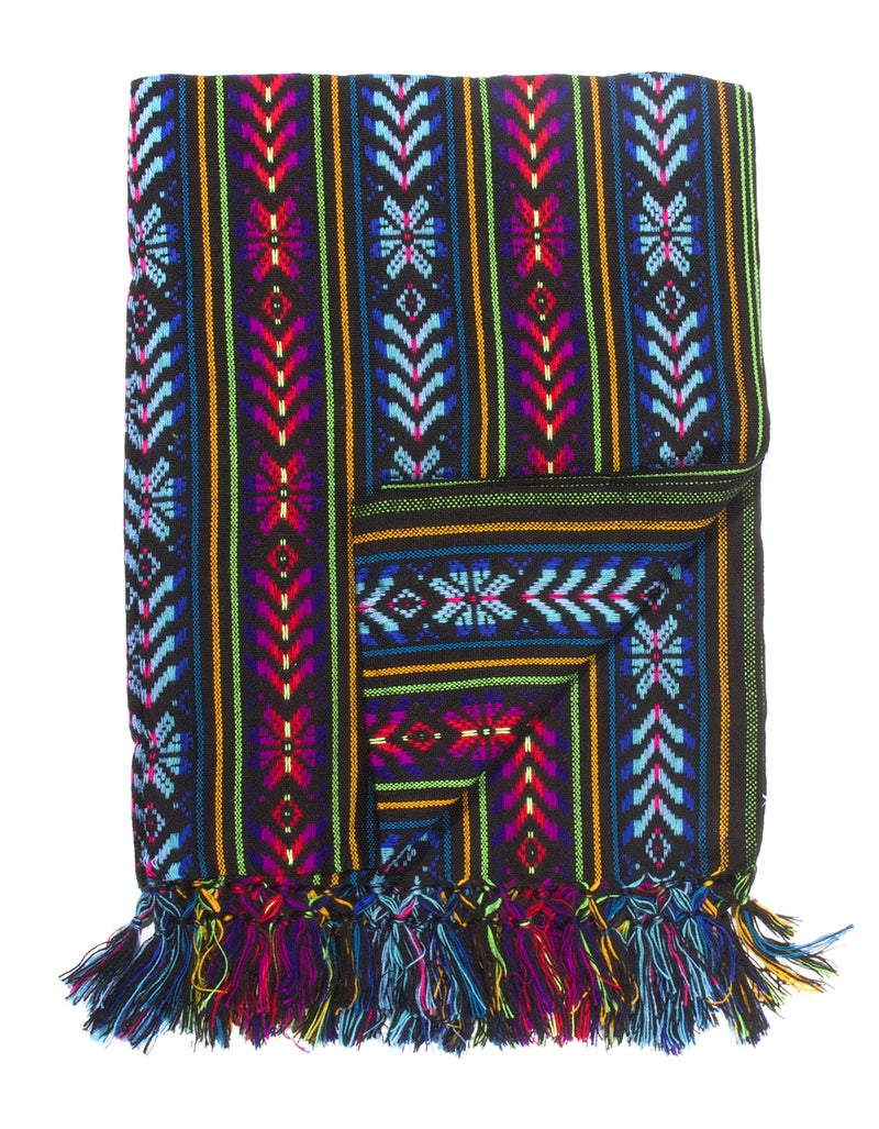 Del Mex Mexican Rebozo Blanket, Shawl, and Doula (Regular (6 ft x 2.5 ft), Black) - Image 4