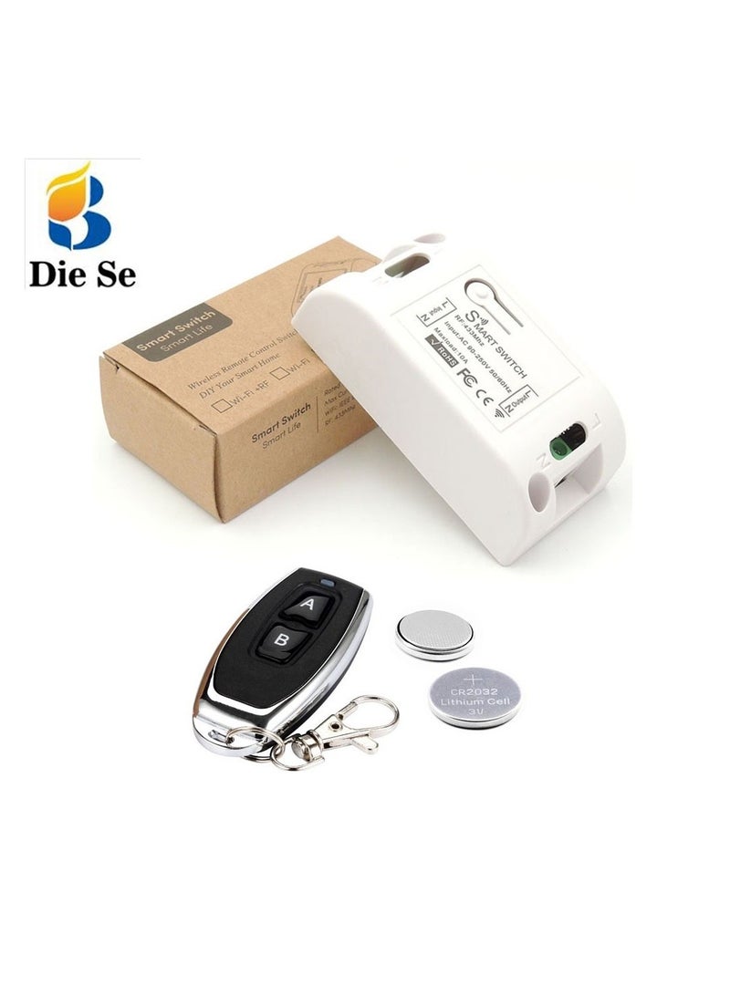 المنزل الذكي 433 ميجا هرتز تيار مستمر 12 فولت 1 قناة لاسلكية عن بعد، جهاز إرسال واستقبال مرحل عالمي، وحدة تبديل للتحكم عن بعد وجهاز تحكم عن بعد لجهاز إرسال الترددات اللاسلكية 1527 - Image 1