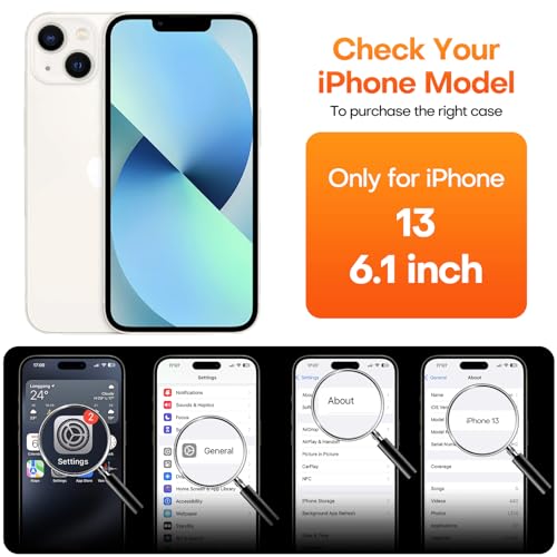 ImpactStrong Magnetic Guard Designed for iPhone 13 Case [Camera Protection] [Military Grade Drop Tested] [Compatible with MagSafe] Slim Translucent Matte Phone Case (6.1") - Black - Image 2