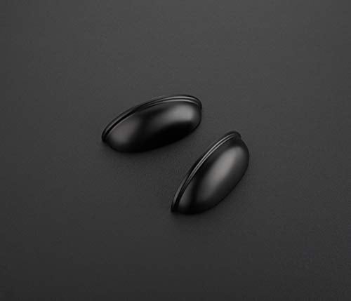 Ravinte 12 Pack 3" Drawer Pulls Flat Black Cabinet Cup Pulls Kitchen Hardware Cabinet Handles Drawer Handles Knobs 3 inch Hole Center - Image 2