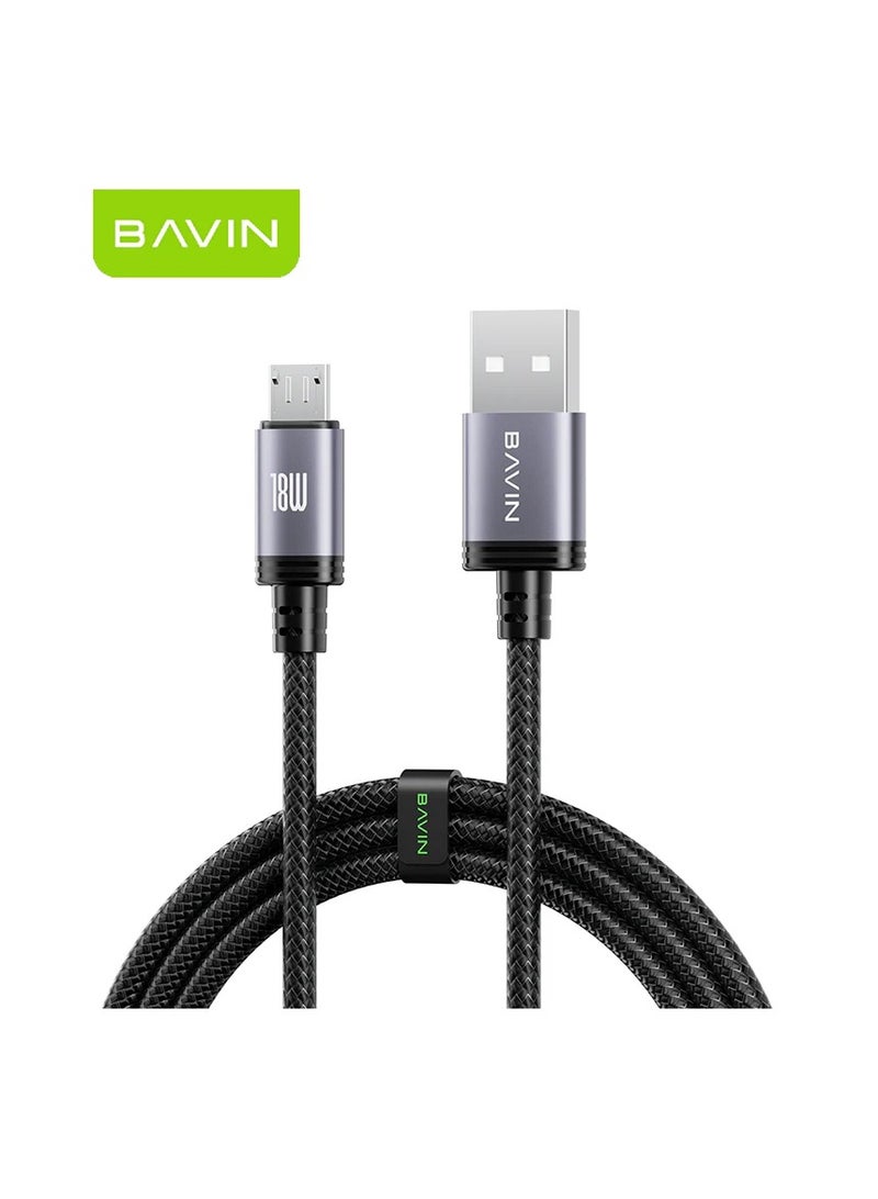 Bavin BAVIN CB364 Fast Charging 18 W Aluminum Alloy Data Cable Wth 1 Meter Fishing Net Braided For Micro  - Image 1