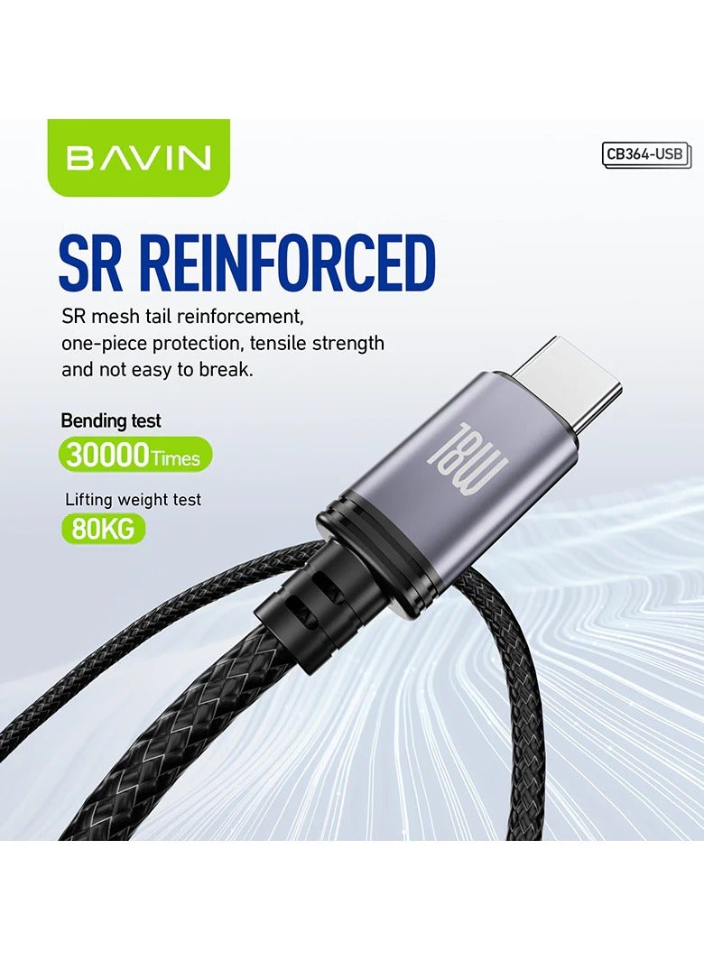 Bavin BAVIN CB364 Fast Charging 18 W Aluminum Alloy Data Cable Wth 1 Meter Fishing Net Braided For Micro  - Image 4