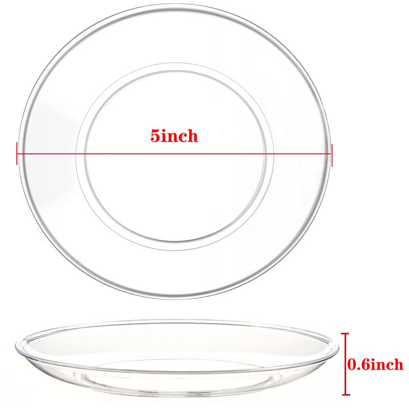 Tergy 200 Pack Disposable Clear Plates 5 Inch Plastic Dessert Plates Wedding Cake Appetizers Plates for Party Dinner BBQ Travel - Image 2