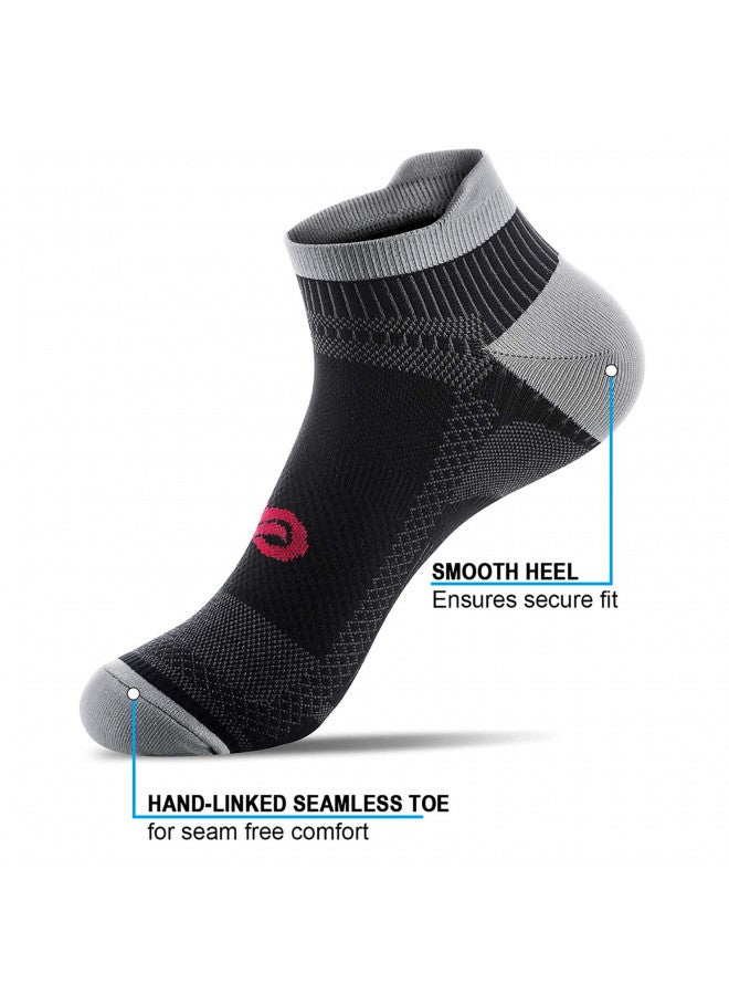 PAPLUS Low Cut Compression Socks for Men and Women (6 Pairs), No Show Ankle Compression Running Socks with Arch Support for Plantar Fasciitis, Cyling, Athletic, Flight, Travel, Nurses - Image 3