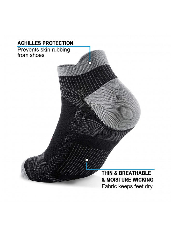 PAPLUS Low Cut Compression Socks for Men and Women (6 Pairs), No Show Ankle Compression Running Socks with Arch Support for Plantar Fasciitis, Cyling, Athletic, Flight, Travel, Nurses - Image 4