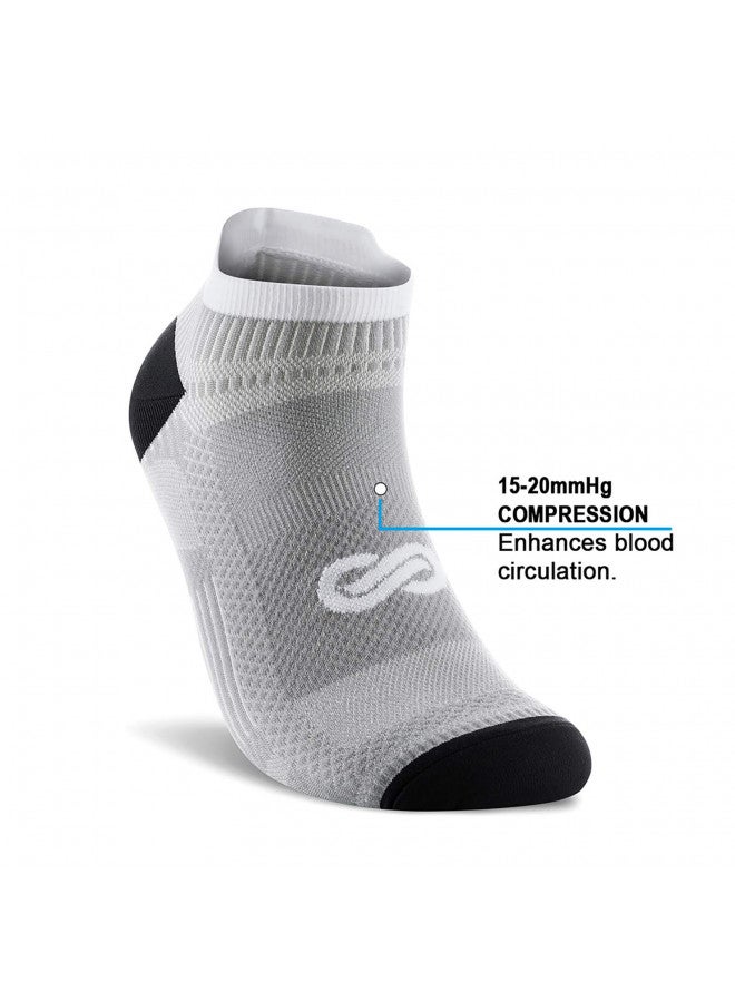 PAPLUS Low Cut Compression Socks for Men and Women (6 Pairs), No Show Ankle Compression Running Socks with Arch Support for Plantar Fasciitis, Cyling, Athletic, Flight, Travel, Nurses - Image 2