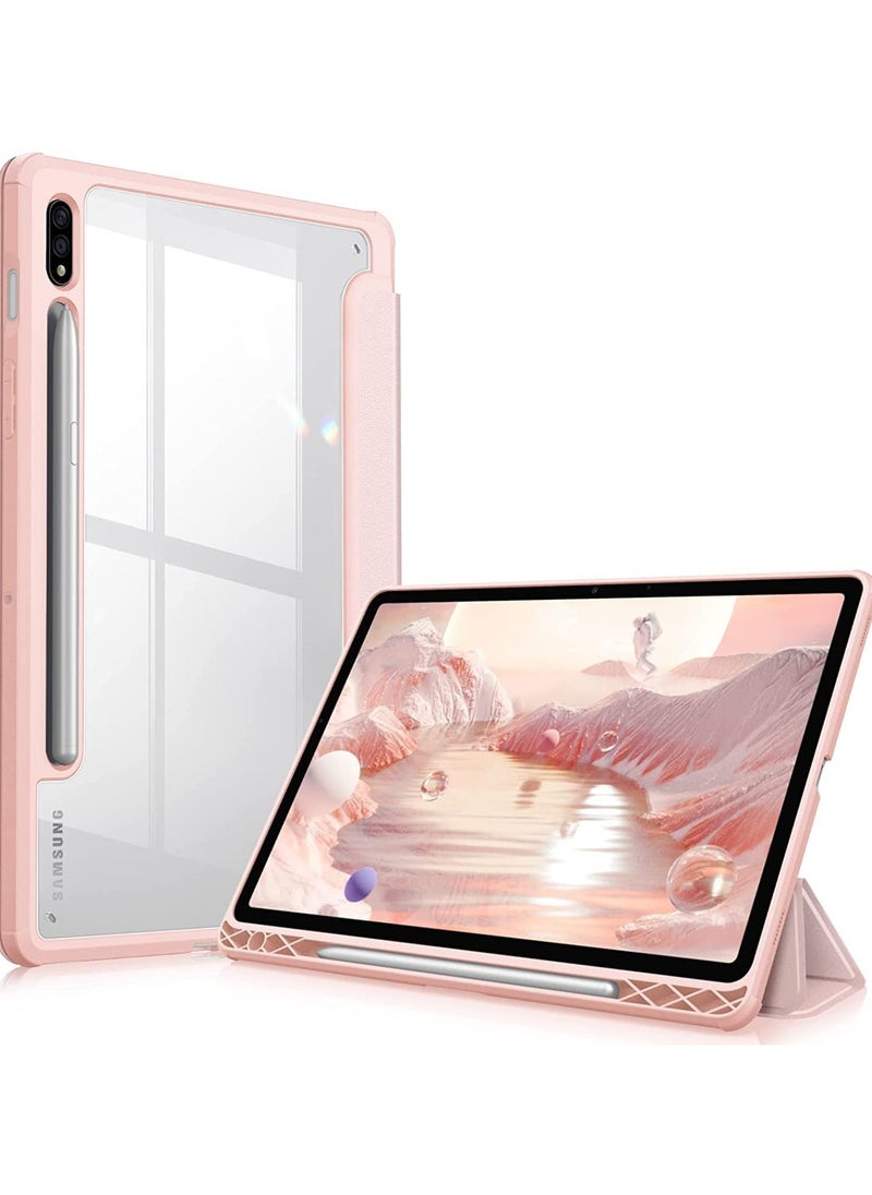 General For Galaxy Tab S9 Ultra 14.6 inch case, tough crystal clear black case. Flexible Soft TPU Bumper with Pen Holder - Ultra Slim Folding Stand Folio Case  - Image 1