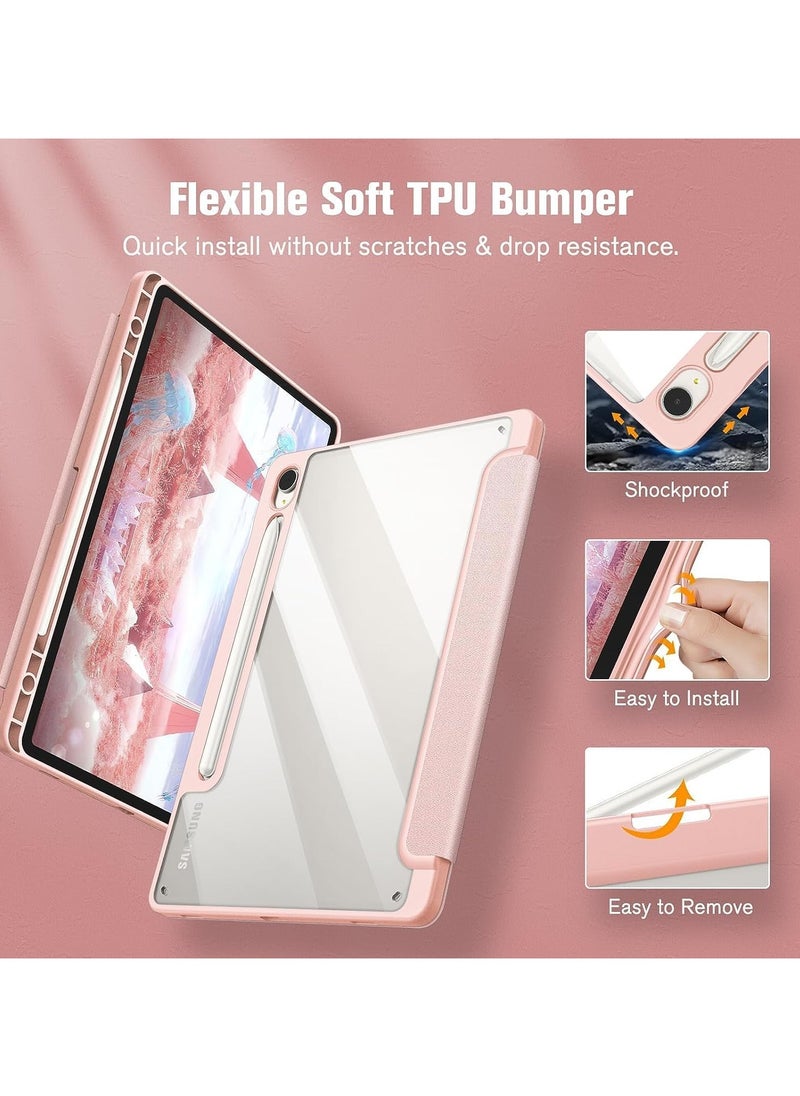 General For Galaxy Tab S9 Ultra 14.6 inch case, tough crystal clear black case. Flexible Soft TPU Bumper with Pen Holder - Ultra Slim Folding Stand Folio Case  - Image 5