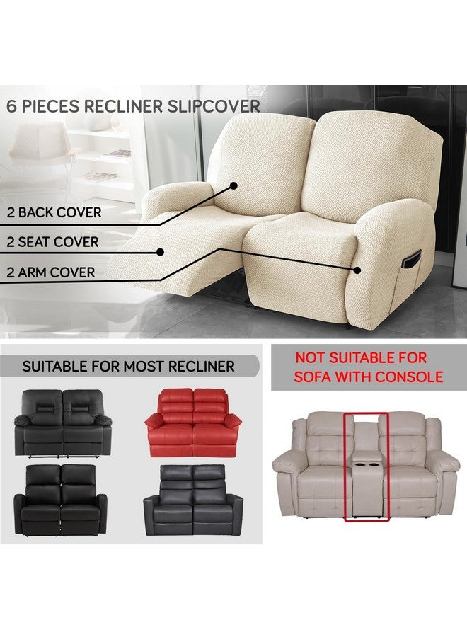HOKIPO HOKIPO Premium 210gsm, Jacquard 2 Seater Recliner Sofa Cover, Beige (AR-4973-BGE) - Image 3
