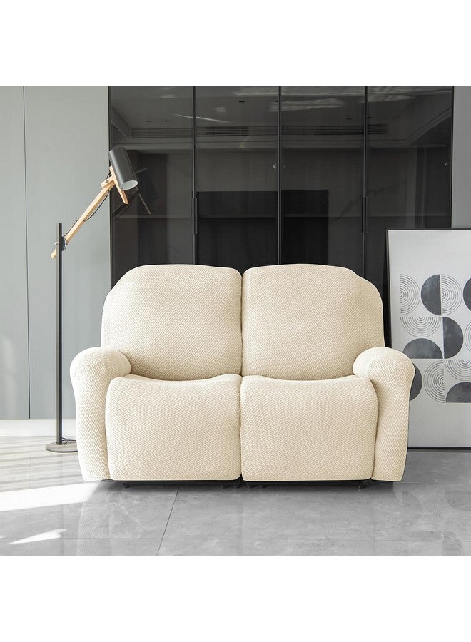 HOKIPO HOKIPO Premium 210gsm, Jacquard 2 Seater Recliner Sofa Cover, Beige (AR-4973-BGE) - Image 2
