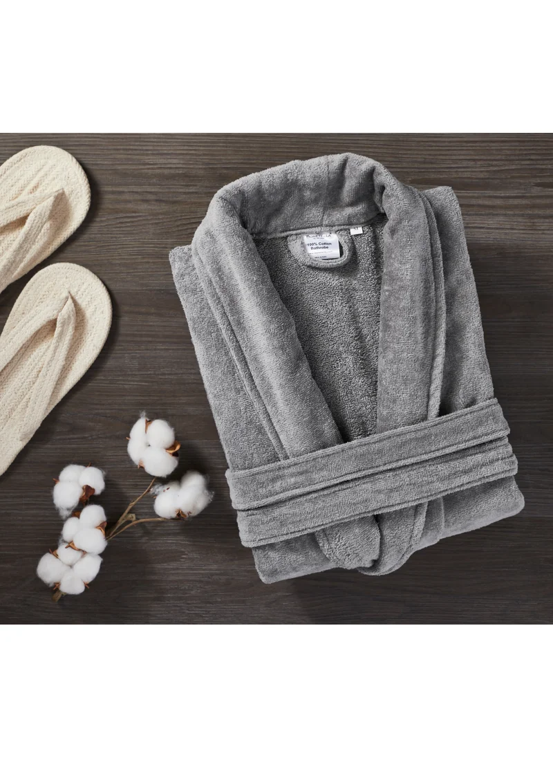 Donetella Unisex 100% Cotton Velour Bathrobe Small & Medium Size, 400 GSM, Luxurious & Absorbent, Soft Velvet Feel, Ankle-Length with Shawl Collar & Pockets