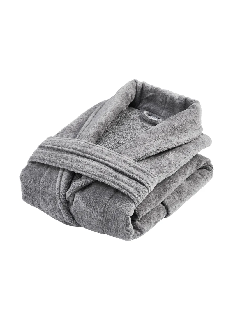 Donetella Unisex 100% Cotton Velour Bathrobe Small & Medium Size, 400 GSM, Luxurious & Absorbent, Soft Velvet Feel, Ankle-Length with Shawl Collar & Pockets