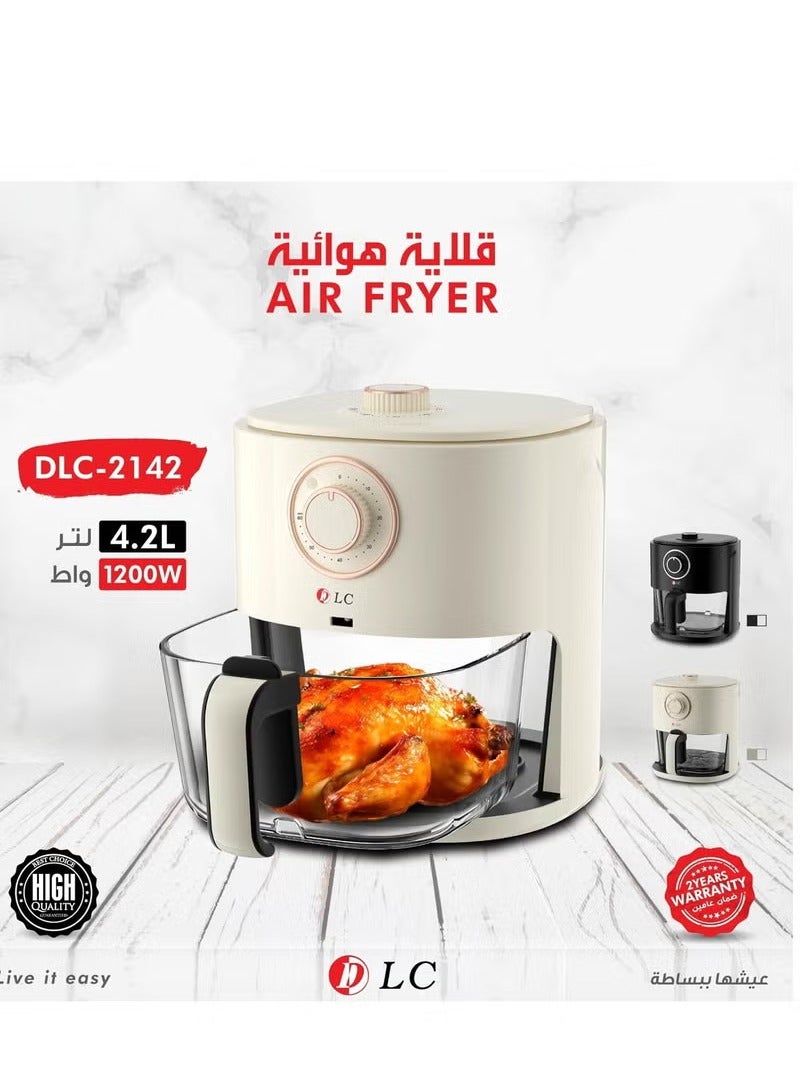 DCL 4.2L 1200W Visible Glass Air Fryer - Image 1