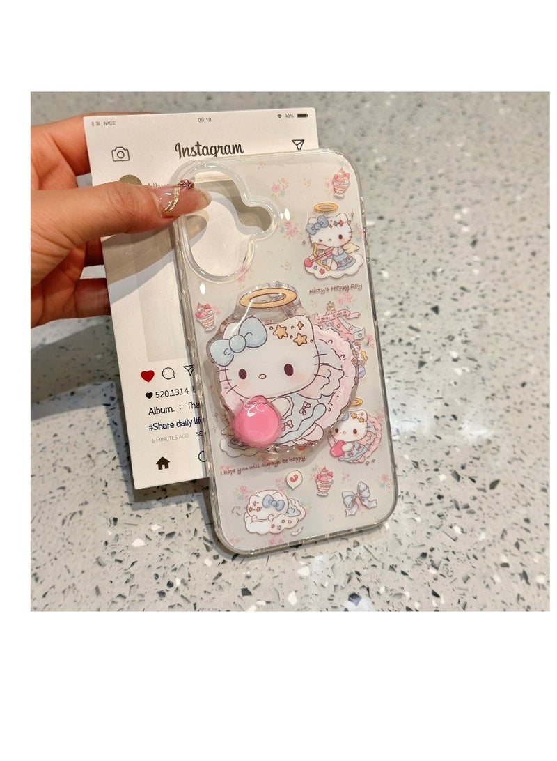 NIBEMINENT Summer Puppy Protective TPU Case Cover For iPhone 17, Angel Kitty With Kitty Stent
