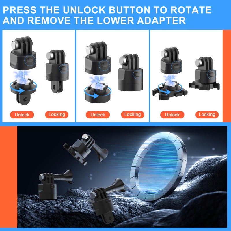 HONGDAK 70in1 Upgrade Action Camera Accessories Kit Compatible with GoPro Hero 13 12 11 10 9 8 7 6 5 4 Max 11 mini Insta360 X5 X4 X3 GO3 DJI Osmo Action 6 5Pro 4 3 AKASO Sony Sports DV - Image 3