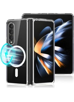 Magnetic Samsung Galaxy Z Fold 3, Magnetic Case, Compatible with MagSafe Wireless Charging, Anti-Scratch Bumper Cover (Clear), TPU - PC  - Image 2