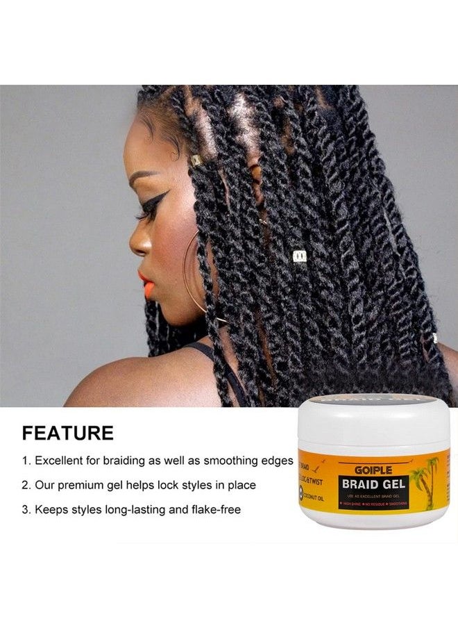 Goiple - 8.8Oz Strong Hold Braid Gel Tames Frizz Smoothing Gel Good For Twist Locs Braids Edge Cornrows No Flake Extra Hold High Shine Braiding Gel & Edge Control Easy To Use For Braids - Image 1