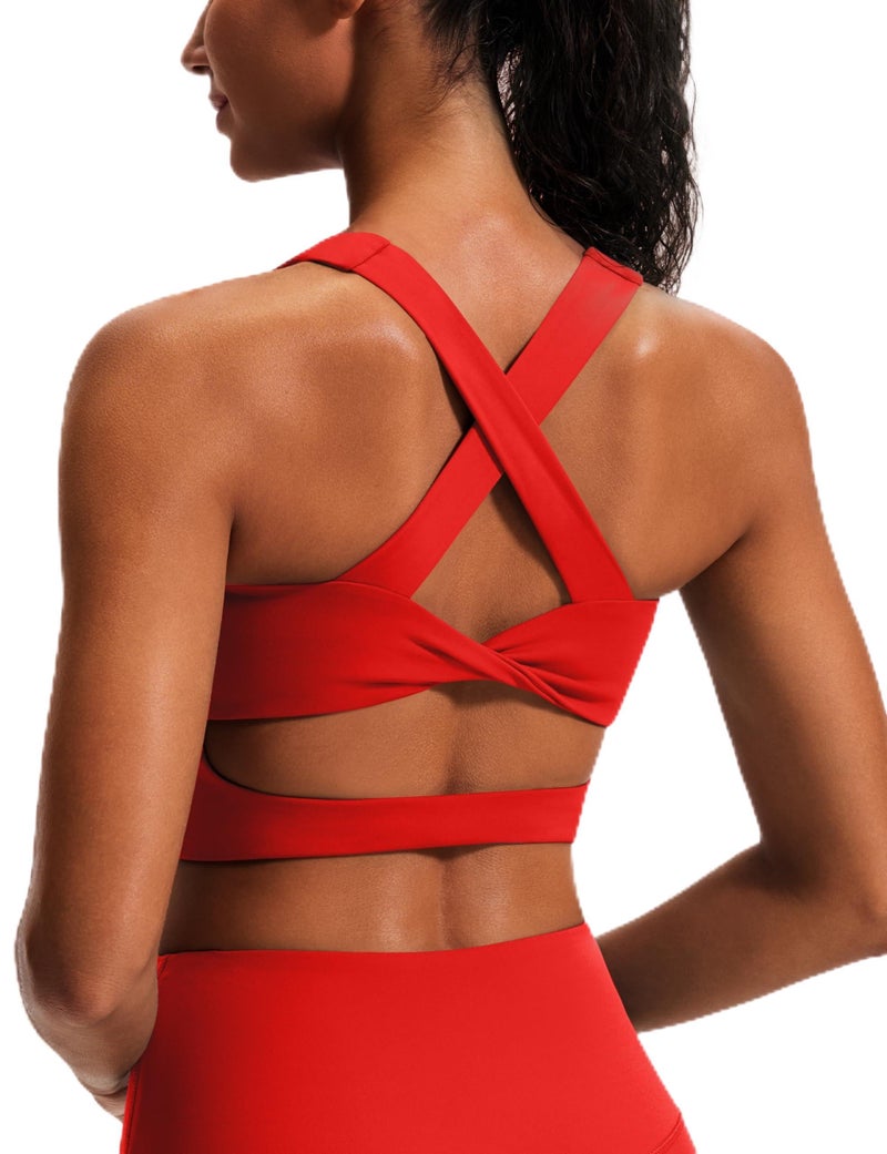 JOYSPELS Stunning Criss-Cross Back Sports Bra, Buttery Soft Longline Yoga Tank Top with Removable Padding, Padded Open-Back Workout Top for Pilates, Barre & Medium-Impact Gym - Image 1