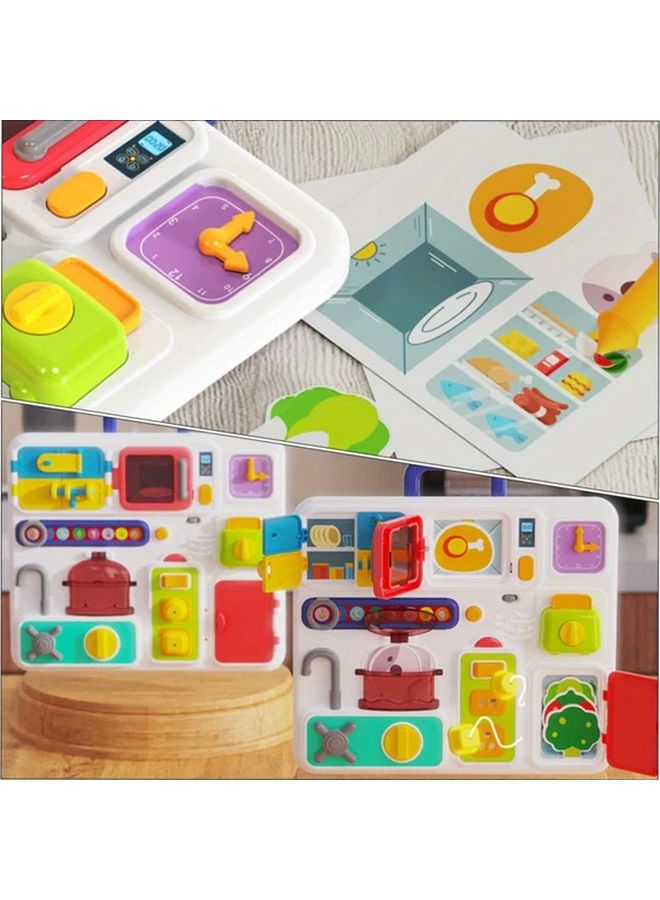 لوح التعلم التعليمي مع نظام قفل 20 نشاطًا حسيًا لون عشوائي - Image 3