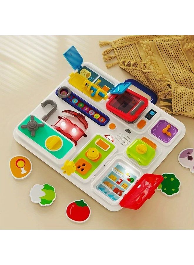 لوح التعلم التعليمي مع نظام قفل 20 نشاطًا حسيًا لون عشوائي - Image 4