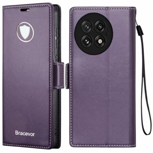 Bracevor Deluxe Leather Flip Cover case for Oneplus 13R 5g: Purple | Camera Protection| Magnetic Closure | 360 Degree Protection - Image 1