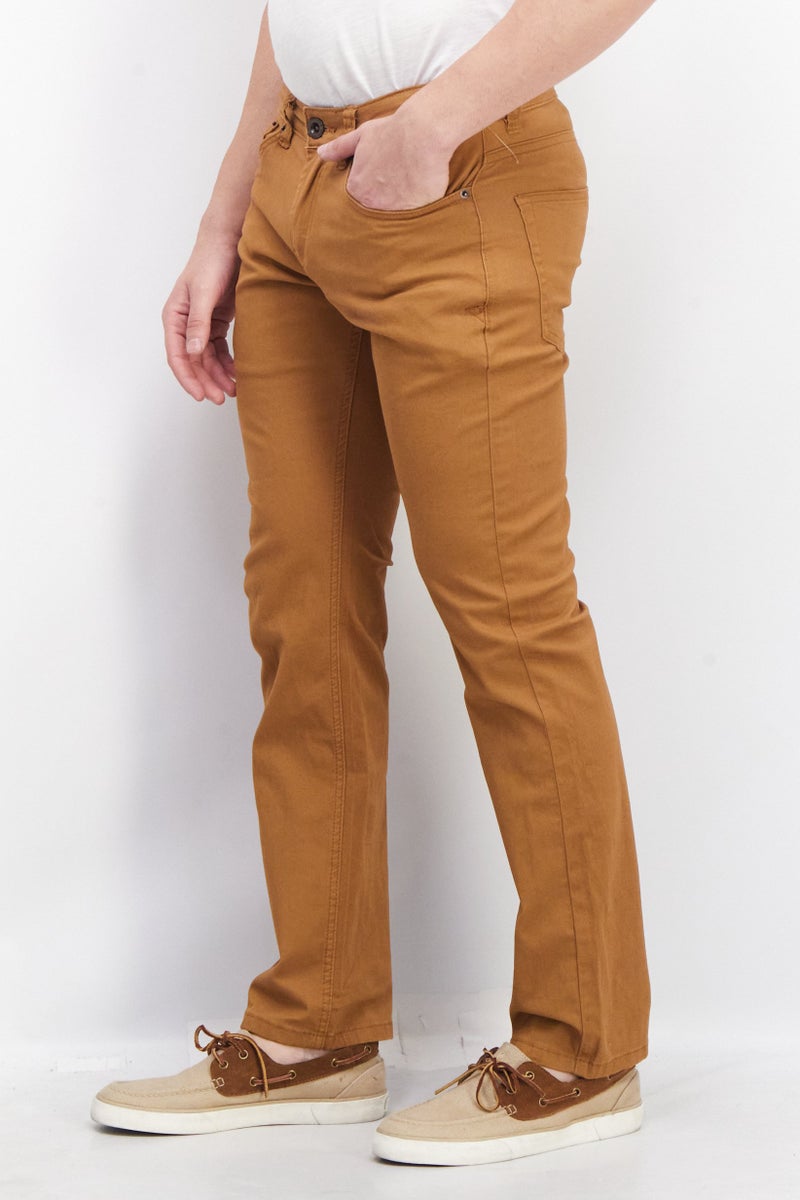 CATERPILLAR Men Regular Fit Solid Chino Pants, Brown  - Image 3
