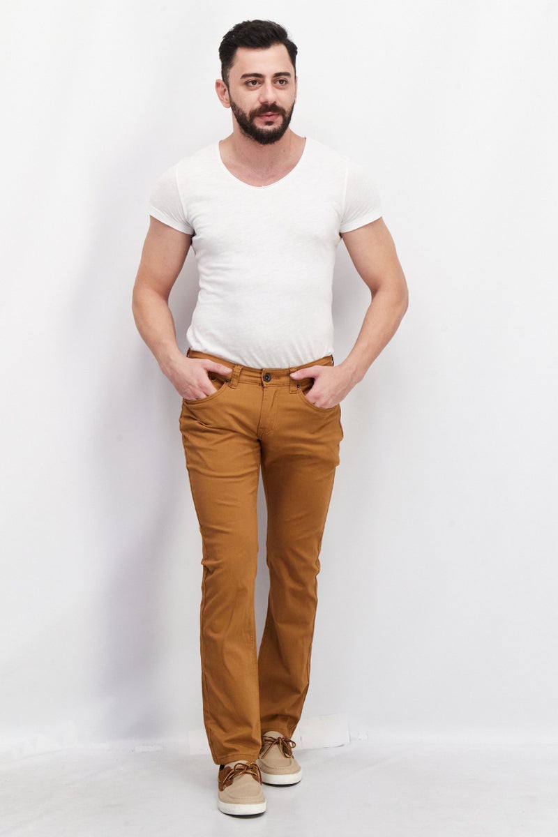 CATERPILLAR Men Regular Fit Solid Chino Pants, Brown  - Image 2