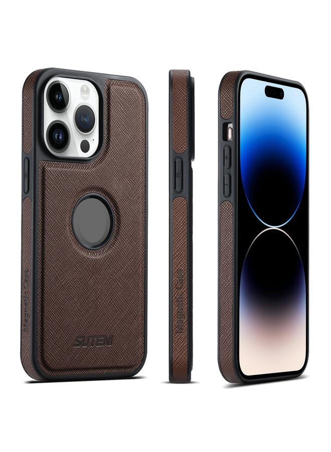 Suteni Case For iPhone 14 Pro Max G1 Cross Texture MagSafe Phone Case - Image 1