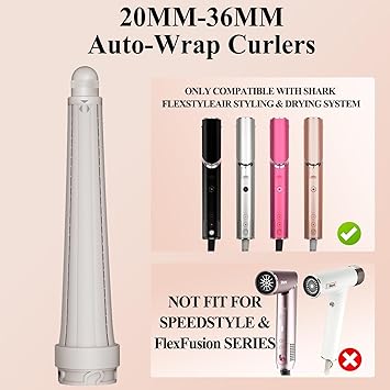 ZEPHBLOW 2036MM Long Conical Barrels Attachment for Shark FlexStyle Accessories AutoWrap Curling Iron Curlers for FlexStyling System to Defined Curls or Voluminous Waves - Image 2