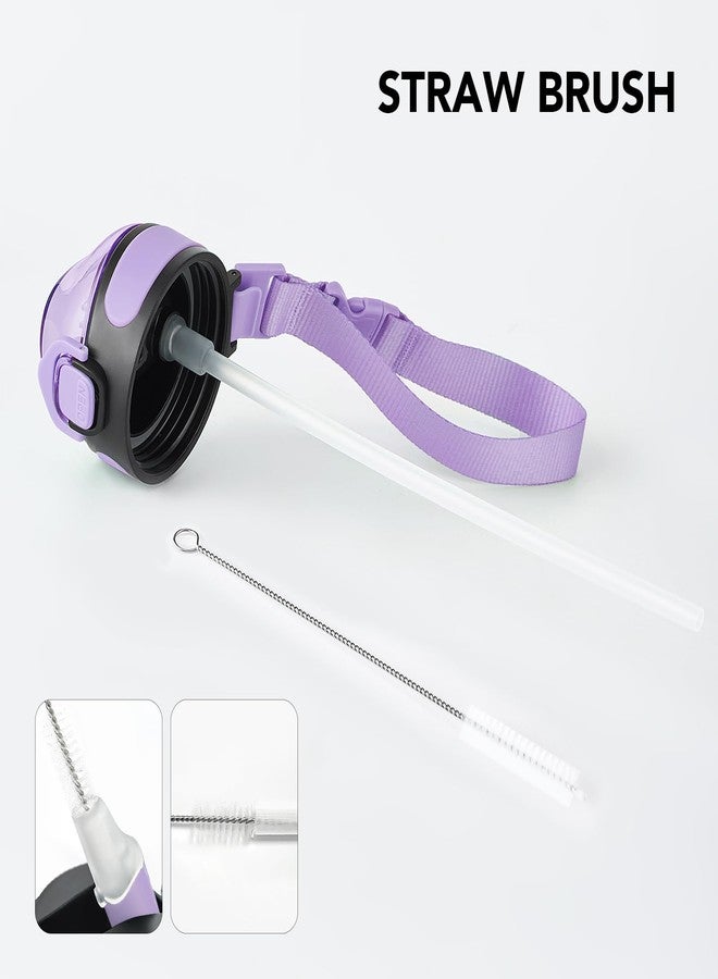 Enerbone زجاجة مياه معزولة من إنيربوين، سعة 32 أونصة، مصنوعة من الفولاذ المقاوم للصدأ، مزودة بحزام حمل، ترمس معزول بجدار مزدوج بتقنية التفريغ، زجاجة رياضية مانعة للتسرب مع ماصة، تحافظ على المشروبات ساخنة أو باردة لساعات. - Image 5