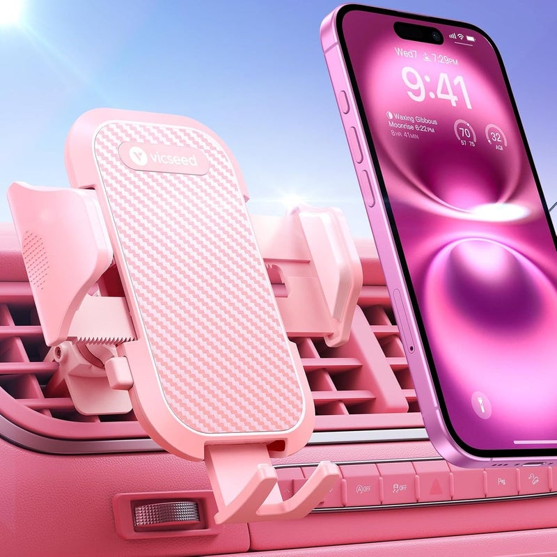 VICSEED 2026 Upgrade Car Phone Holder with Double Lock Vent Clip, Universal 360° Rotation Mount for iPhone 17 Pro Max/16/15/14/13/12 - Image 1