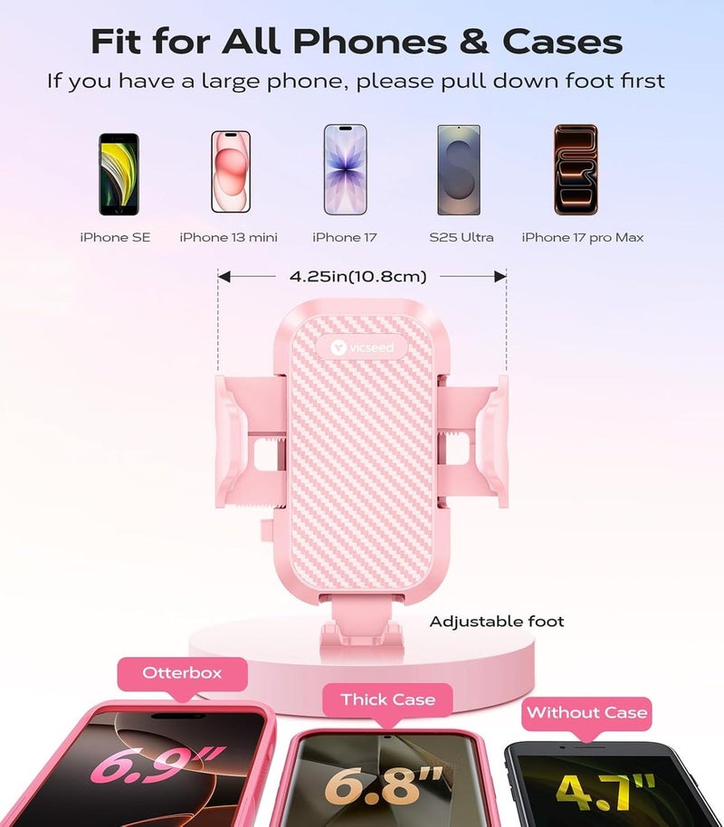 VICSEED 2026 Upgrade Car Phone Holder with Double Lock Vent Clip, Universal 360° Rotation Mount for iPhone 17 Pro Max/16/15/14/13/12 - Image 3