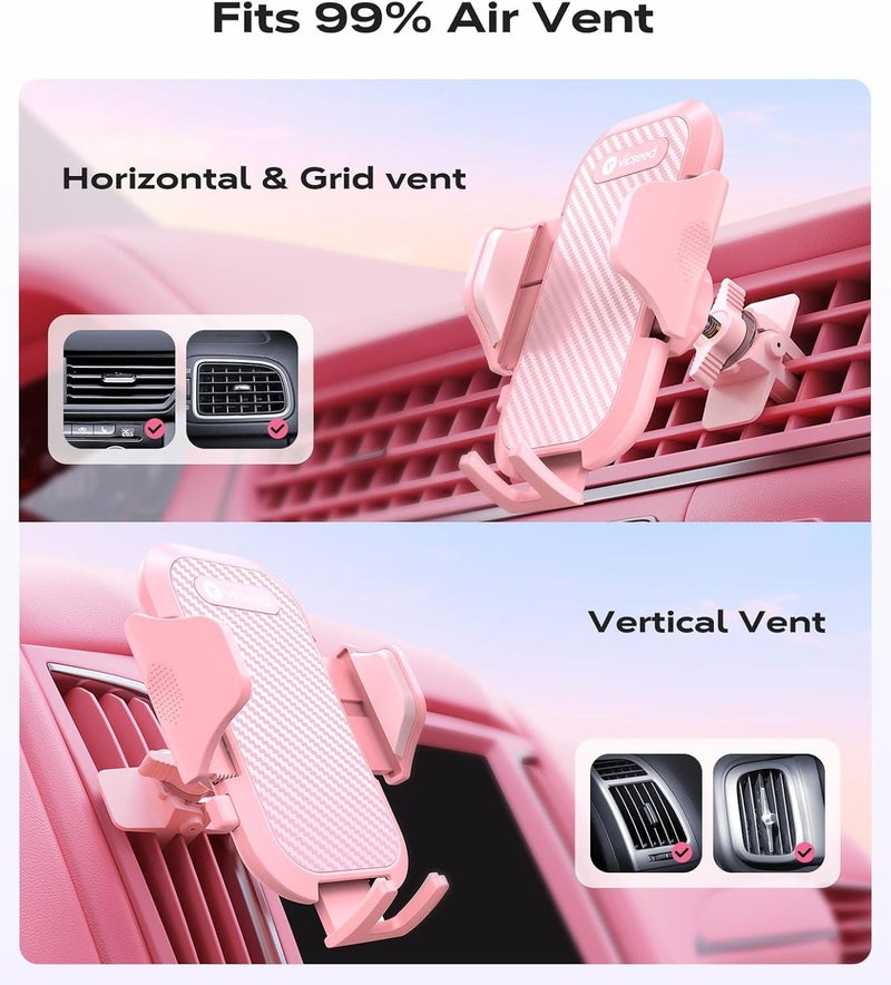 VICSEED 2026 Upgrade Car Phone Holder with Double Lock Vent Clip, Universal 360° Rotation Mount for iPhone 17 Pro Max/16/15/14/13/12 - Image 2