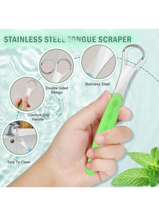2 Pack Stainless Steel Tongue Scraper with Case, Light Blue Light Green, Metal Tongue Cleaner for Adults Kids, Reduce Bad Breath Oral Care for Home Travel Daily Use - Image 5