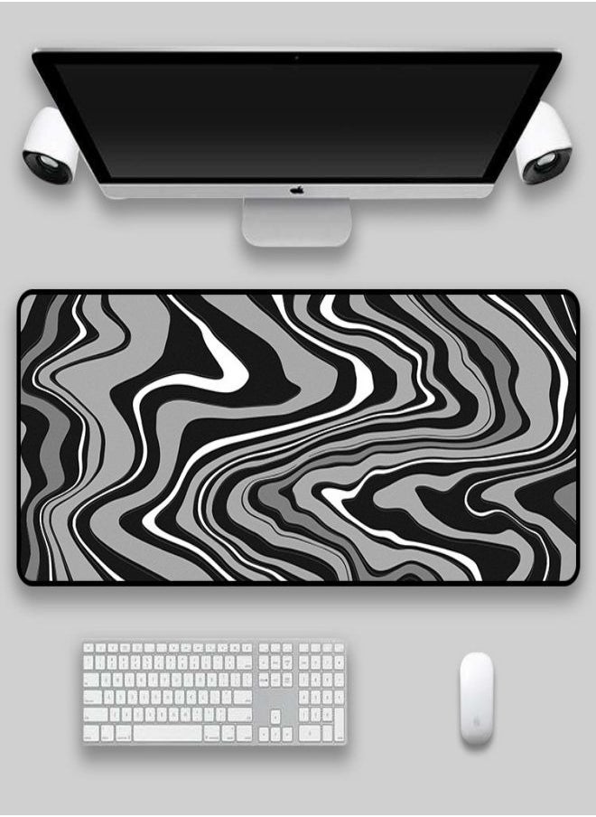 wafi - Large Mouse Pad Extended Gaming Mouse Pad Non-Slip Rubber Base Mouse pad Office Desk Mat Desk Pad Smooth Cloth Surface Keyboard Mouse Pads for Computers (800 * 300 * 3mm）Grey - Image 1
