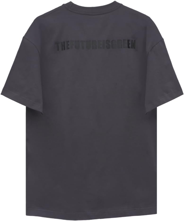 Cedro Men's Oversize Graphic Cotton Tee in Dark Grey - Image 2