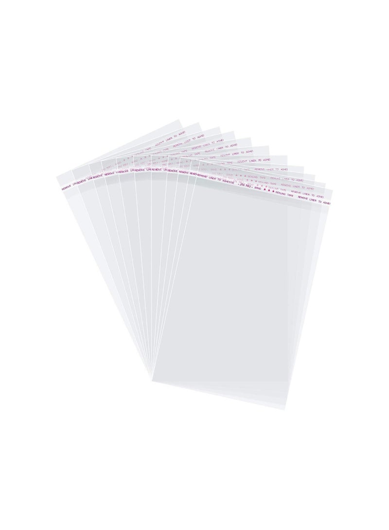Alba Plastic Self Sealing Cellophane Bags Clear Bags Resealable Cellophane Bags Self Adhesive for Packaging Poly Bags for Gifts, Cookies, Favors, Products, Multiple Sizes 1 Kg 15x22 Cm  - Image 1